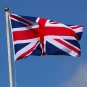 The Union Jack flies on a flagpole