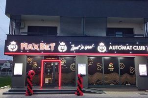 The front of a MaxBet betting and gaming parlor in Serbia