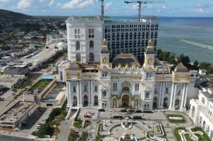 A birds-eye view of the Imperial Palace casino in Saipan