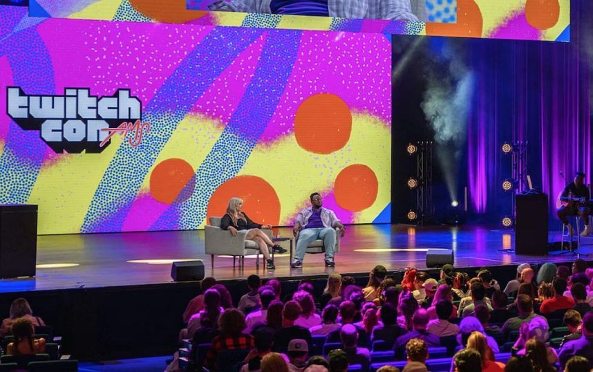 A panel participates in a gaming discussion during TwitchCon