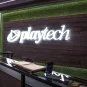 A sign in Playtech's offices in London, England.