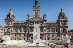 City Chambers and George Square in Glasgow, Scotland