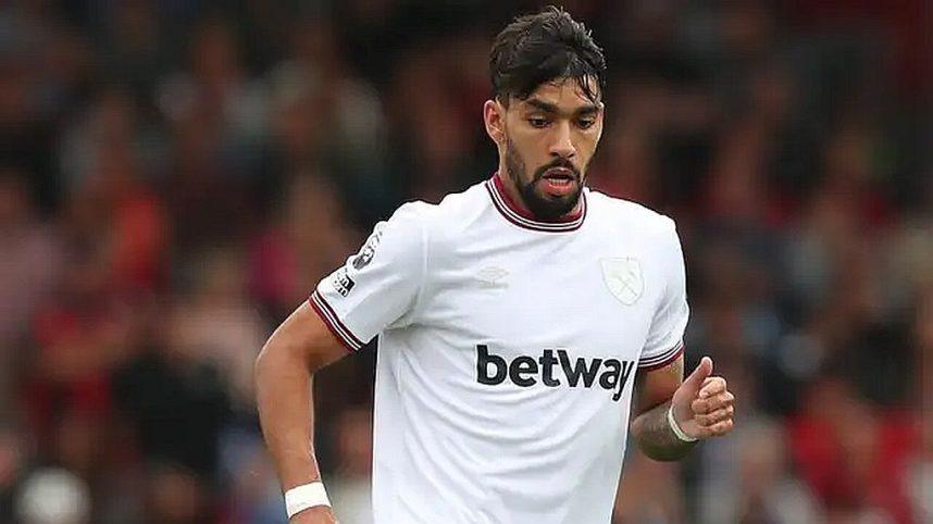 Lucas Paquetá of West Ham United wearing a jersey showing Betway as a sponsor