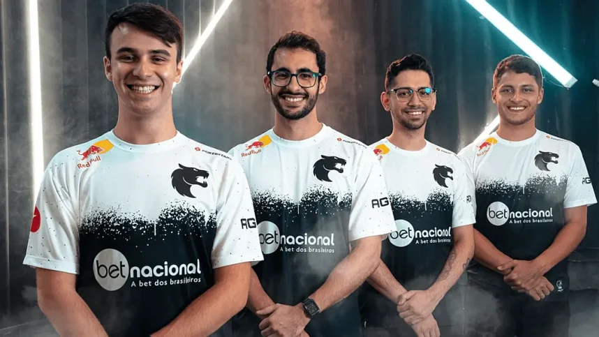 Members of Brazilian eSports team Furia's ESL R1 roster in a PR photo.