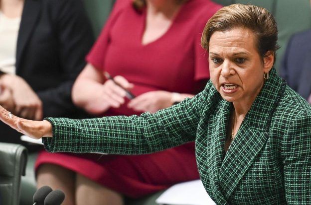 Michelle Rowland, Australia’s communications minister, gestures during a legislative hearing