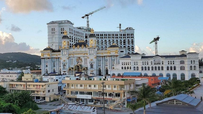 The Imperial Palace casino in Saipan following the stoppage of construction on the casino