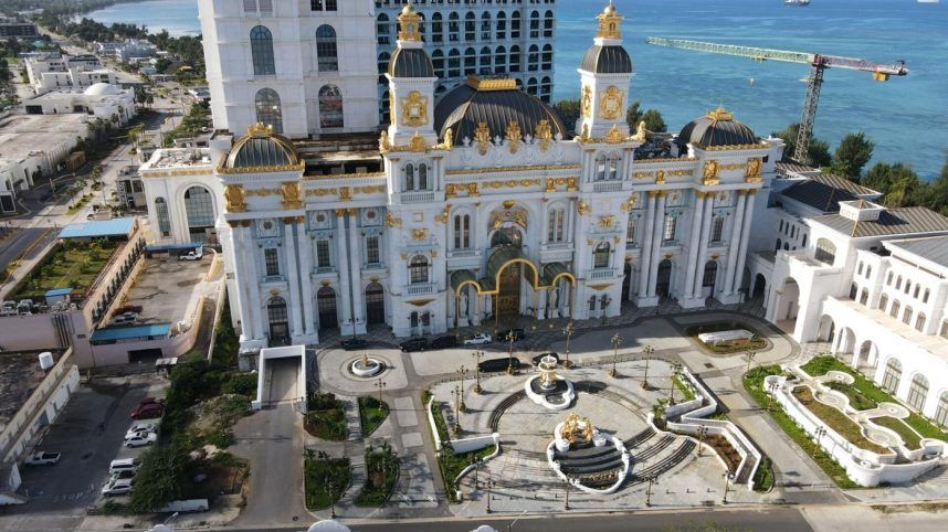 The Imperial Palace casino in Saipan seen from the air