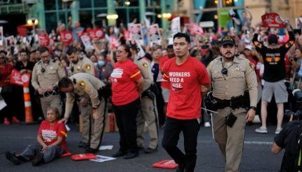 Protesting Culinary Union members