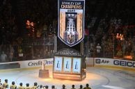 Vegas Golden Knights Raise Stanley Cup Banner Out of a Giant Slot Machine