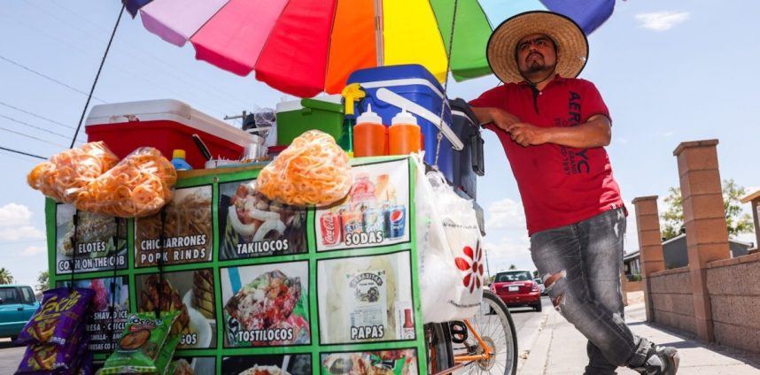 Street vendor Luis Sanchez in North Las Vegas