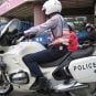 A police officer in Taiwan on a motorcycle