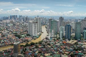 A view of Metro Manila in the Philippines from the air