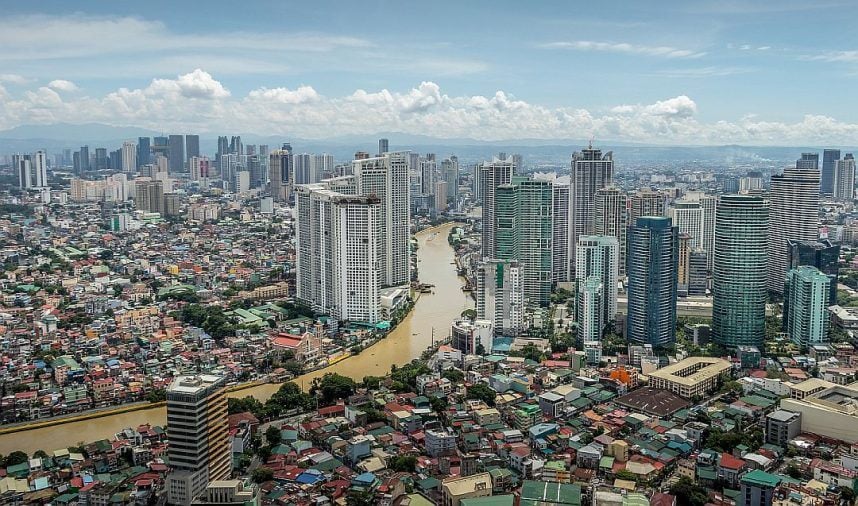 A view of Metro Manila in the Philippines from the air