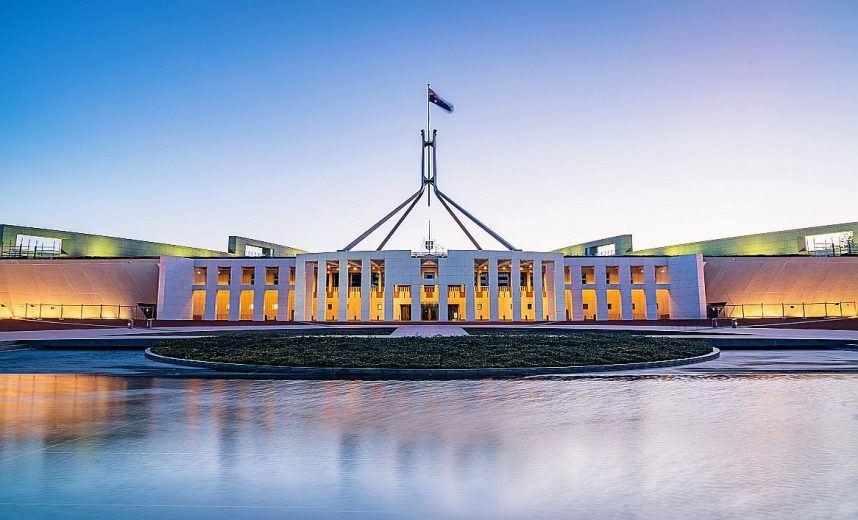 Australia's Parliament House at dusk