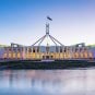 Australia's Parliament House at dusk