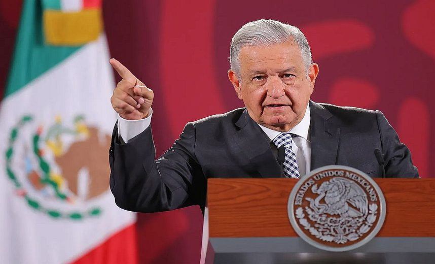 Mexico President Andrés Manuel López Obrador in a political speech