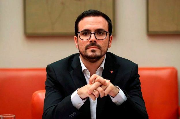 Spain's former Minister of Consumer Affairs Alberto Garzon in a committee meeting