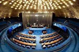 The Brazil Senate chamber sits empty