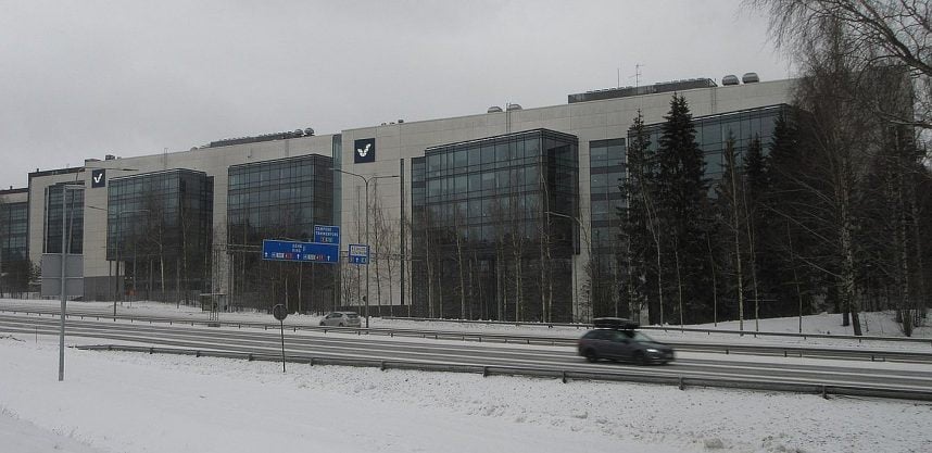 The Veikkaus headquarters on a snowy day