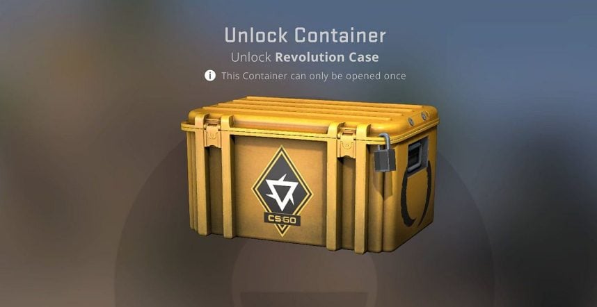 A rendition of the CS:GO Revolution loot box