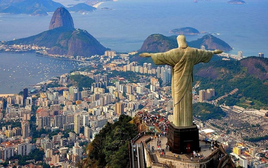 The Christ the Redeemer statue looking over Rio de Janeiro, Brazil