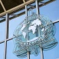 The Interpol shield on one of its offices