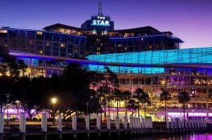 The Star Sydney casino at dusk