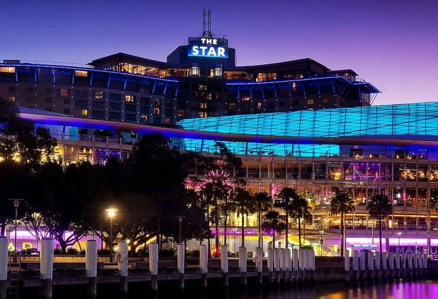 The Star Sydney casino at dusk