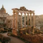 The Temple of Saturn ruins in Italy