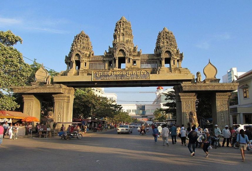 The border crossing between Thailand and Cambodia