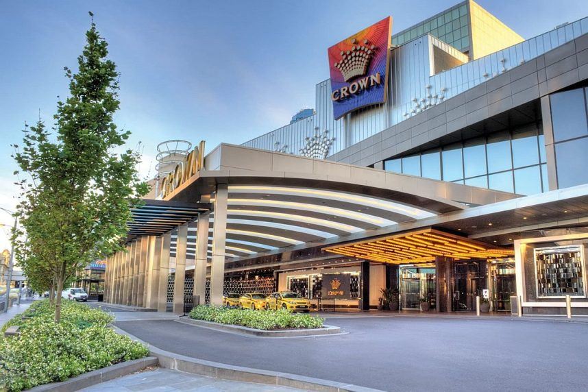 The exterior of the Crown Melbourne casino in Australia