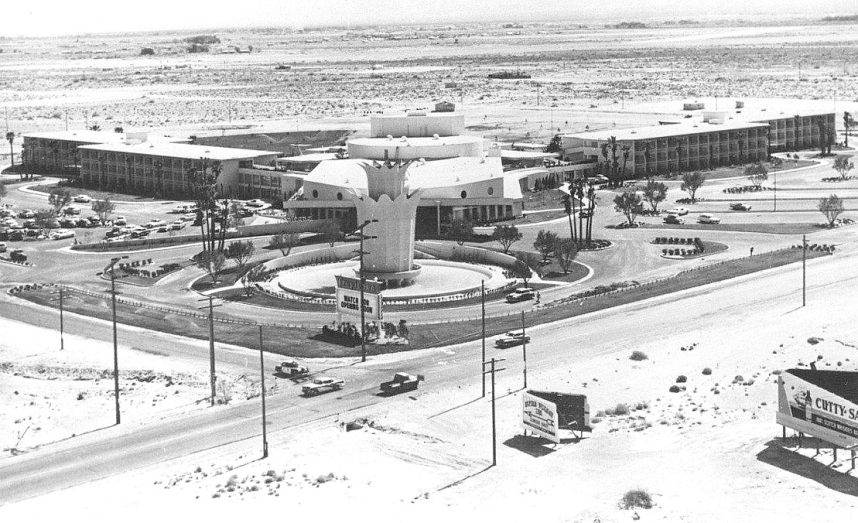 The Tropicana shortly before opening on April 4, 1957.
