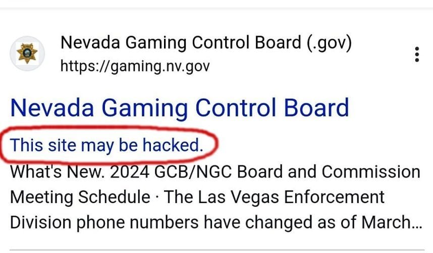  Nevada Gaming Control Board's website