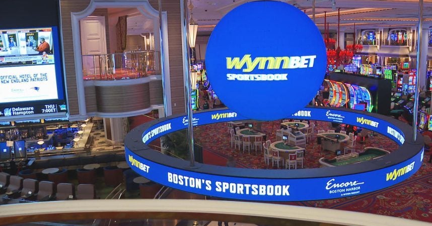 The sportsbook at Encore Boston Harbor