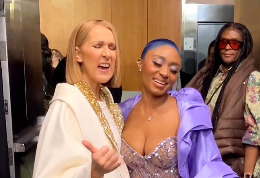 Celine Dion belts it out with Grammy-nominated singer Sonyaé Elise 