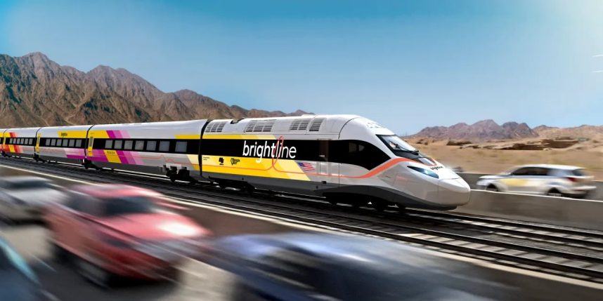 Brightline West high-speed rail train 