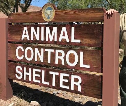 Sign for the Boulder City Animal Control Shelter