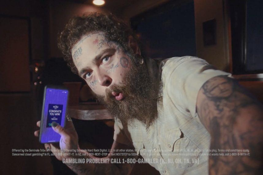 Hard Rock Bet Rolls With Post Malone for Sports Betting Commercial