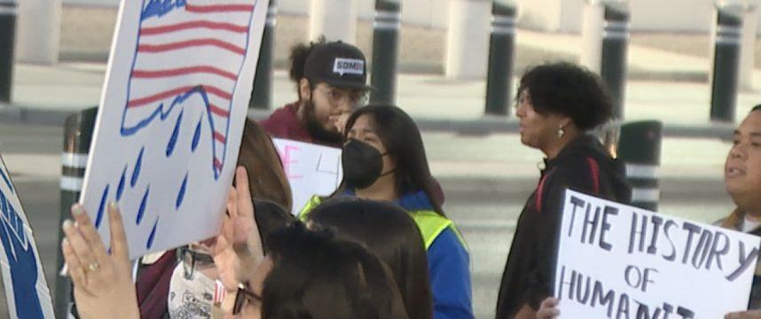 protestors in Las Vegas