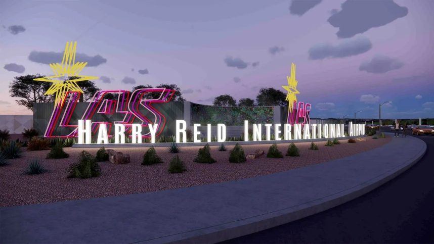 Harry Reid International Airport sign