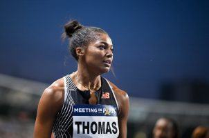 Gabby Thomas harassment, sports betting abuse, Grand Slam Track incident, Olympic athlete heckled, gambling impact on sports