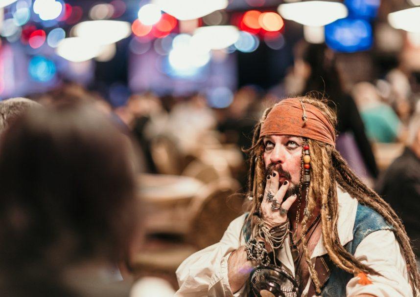 Scotter Clark, poker player arrest, Captain Jack Sparrow, pirate costume, Tulsa assault, WSOP