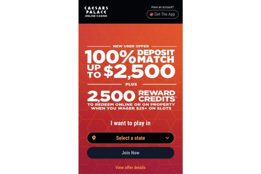 Caesars Palace Online Casino promotion