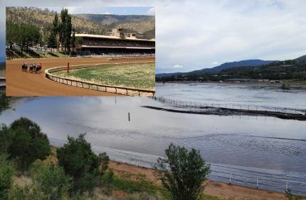 Ruidoso Downs flooding, New Mexico flash flood, Quarter Horse racing, Ruidoso racetrack closed, All American Futurity relocation