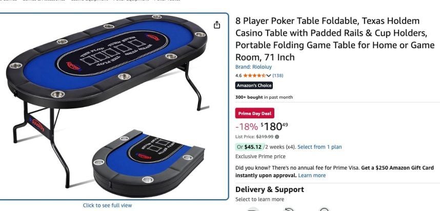 Amazon Prime Day gambler poker chips cards