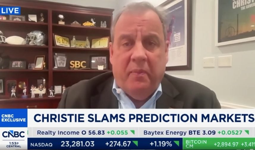 Chris Christie speaking on prediction markets