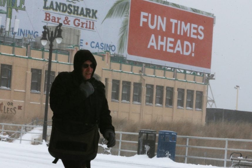 Atlantic City snow blizzard casinos open