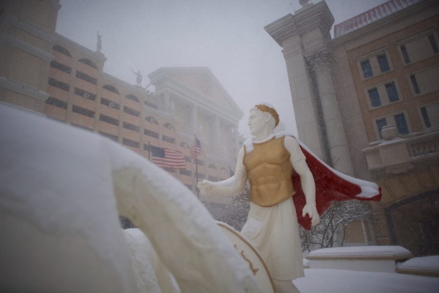February blizzard Atlantic City casino revenue