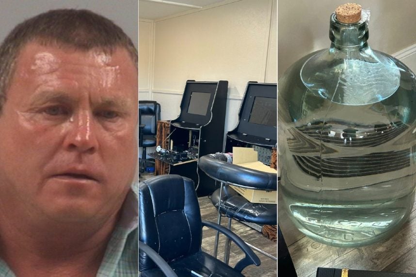 North Carolina gambling raid moonshine drugs