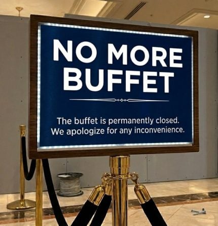 Las Vegas Buffet Closed Sign